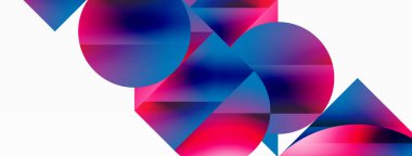 Serene gradyan şablonu. Çemberler ve üçgenler minimalist mükemmellikte karışıyor. Biçim ve renklerin nazik bir şekilde birleşmesi dengeli ama büyüleyici bir zemin oluşturur, modern karmaşıklığı somutlaştırır.