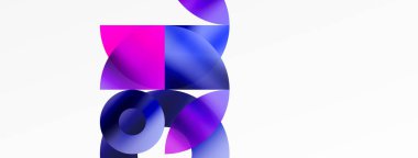 Eğimli soyut yuvarlak geometrik şekiller. Yaratıcı teknoloji, dijital sanat, sosyal iletişim ve modern bilim kavramı. Posterler, kapaklar, afişler, broşürler ve web siteleri için ideal