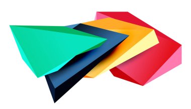 Vektör 3d düşük polimetrik üçgen geometrik tasarım elementleri