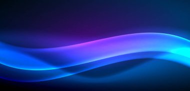 Neon ışıklarının ruhani parıltısında dinamik dalgalar. Hareket akışkanlığı ile neonun ışıl ışıl cazibesini birleştiren kavram, hem canlılığı hem de gelecekteki karmaşıklığı somutlaştıran büyüleyici arka plan.