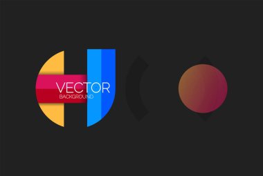 Soyut arkaplan, geometrik asgari yuvarlak şekiller ve dairelerin bileşimi