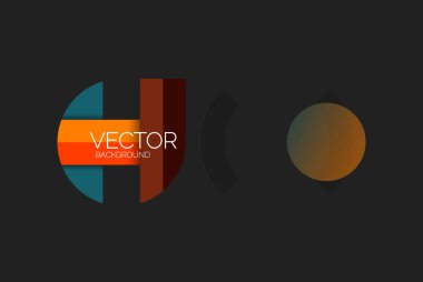 Soyut arkaplan, geometrik asgari yuvarlak şekiller ve dairelerin bileşimi