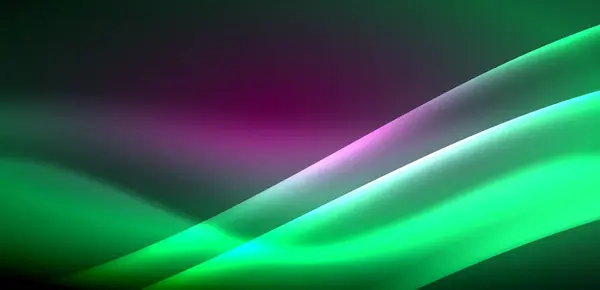Ondas Dinámicas Brillo Etéreo Las Luces Neón Concepto Fusiona Fluidez — Archivo Imágenes Vectoriales
