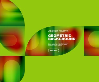 Yuvarlak üçgen ve yuvarlak kare geometrik arkaplan