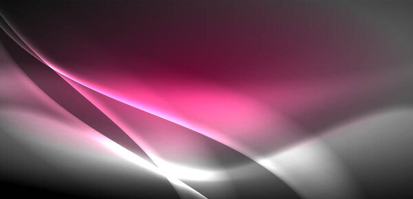 Las Ondas Neón Encendidas Surgen Través Del Fondo Danza Fascinante — Vector de stock