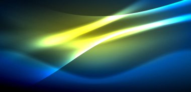 Neon ışıklarının ruhani parıltısında dinamik dalgalar. Hareket akışkanlığı ile neonun ışıl ışıl cazibesini birleştiren kavram, hem canlılığı hem de gelecekteki karmaşıklığı somutlaştıran büyüleyici arka plan.