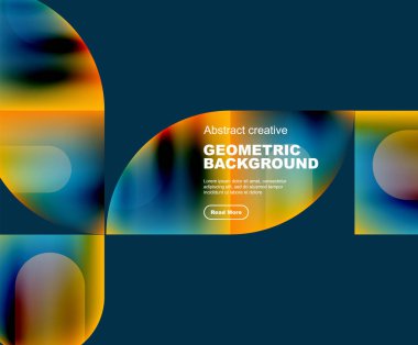 Yuvarlak üçgen ve yuvarlak kare geometrik arkaplan