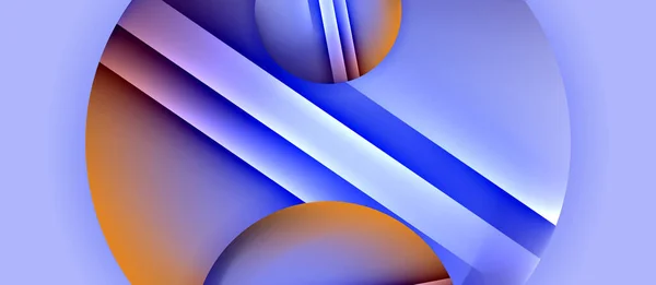 Métal Brillant Cercles Lumineux Fond Géométrique Composition Abstraite Minimale Illustration — Image vectorielle