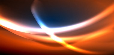 Neon ışıklarının ruhani parıltısında dinamik dalgalar. Hareket akışkanlığı ile neonun ışıl ışıl cazibesini birleştiren kavram, hem canlılığı hem de gelecekteki karmaşıklığı somutlaştıran büyüleyici arka plan.