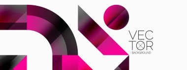 Parlak daire, kare, üçgen minimalist geometrik arkaplanı şekillendirir. Gösterişli, çağdaş tasarım dijital tasarımlar, sunumlar, web sitesi afişleri, sosyal medya paylaşımları için biraz sofistike