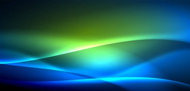 Neon ışıklarının ruhani parıltısında dinamik dalgalar. Hareket akışkanlığı ile neonun ışıl ışıl cazibesini birleştiren kavram, hem canlılığı hem de gelecekteki karmaşıklığı somutlaştıran büyüleyici arka plan.