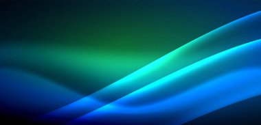 Neon ışıklarının ruhani parıltısında dinamik dalgalar. Hareket akışkanlığı ile neonun ışıl ışıl cazibesini birleştiren kavram, hem canlılığı hem de gelecekteki karmaşıklığı somutlaştıran büyüleyici arka plan.