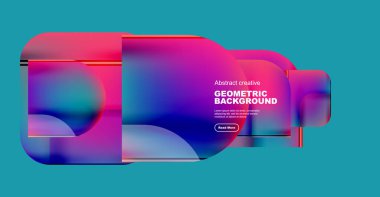 Yuvarlak kare geometrik soyut arkaplan