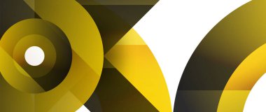 Büyüleyici vektör illüstrasyonu - geometrik, minimalist, soyut arkaplan duvar kağıdı, pankart, arkaplan, iniş sayfası, duvar sanatı, davetiye, baskılar, posterler için daireler ve üçgenlerle süslenmiş