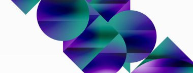 Serene gradyan şablonu. Çemberler ve üçgenler minimalist mükemmellikte karışıyor. Biçim ve renklerin nazik bir şekilde birleşmesi dengeli ama büyüleyici bir zemin oluşturur, modern karmaşıklığı somutlaştırır.