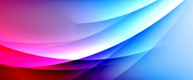 Değişken renk arkaplanındaki dinamik dalgalar. Duvar kağıdı, bayrak, arkaplan, kart, kitap illüstrasyonu için vektör illüstrasyonu, iniş sayfası