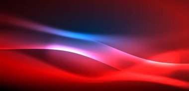 Neon ışıklarının ruhani parıltısında dinamik dalgalar. Hareket akışkanlığı ile neonun ışıl ışıl cazibesini birleştiren kavram, hem canlılığı hem de gelecekteki karmaşıklığı somutlaştıran büyüleyici arka plan.