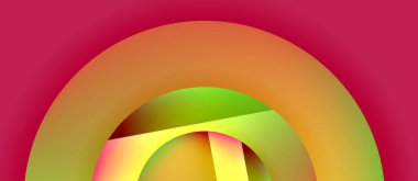 Parlak metal parlayan daireler geometrik arka plan. Asgari soyut kompozisyon. Duvar kağıdı, bayrak, arkaplan, kart, kitap illüstrasyonu için vektör illüstrasyonu, iniş sayfası