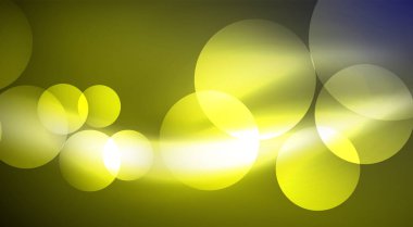 Parlak Işık Neon Baloncuk Çemberleri. Duvar kağıdı, bayrak, arkaplan, kart, kitap illüstrasyonu için vektör illüstrasyonu, iniş sayfası