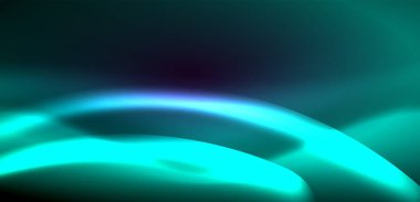 Neon ışıklarının ruhani parıltısında dinamik dalgalar. Hareket akışkanlığı ile neonun ışıl ışıl cazibesini birleştiren kavram, hem canlılığı hem de gelecekteki karmaşıklığı somutlaştıran büyüleyici arka plan.