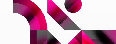 Parlak daire, kare, üçgen minimalist geometrik arkaplanı şekillendirir. Gösterişli, çağdaş tasarım dijital tasarımlar, sunumlar, web sitesi afişleri, sosyal medya paylaşımları için biraz sofistike