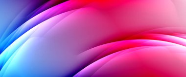 Değişken renk arkaplanındaki dinamik dalgalar. Duvar kağıdı, bayrak, arkaplan, kart, kitap illüstrasyonu için vektör illüstrasyonu, iniş sayfası