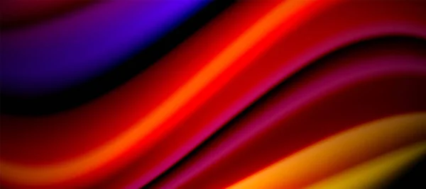 Wellenlinien Regenbogenfarben Auf Schwarz Techno Oder Business Hintergrund Für Poster — Stockvektor