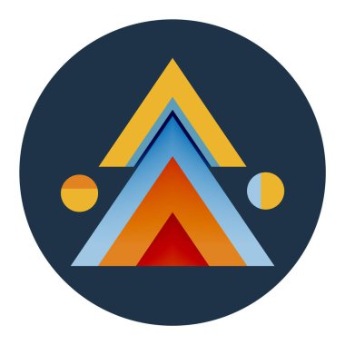 Noel ağacı. Yeni yıl kavramının soyut geometrik üçgenleri