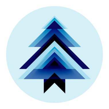 Noel ağacı. Yeni yıl kavramının soyut geometrik üçgenleri