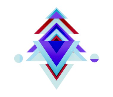 Noel ağacı. Yeni yıl kavramının soyut geometrik üçgenleri