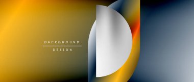 Daireler ve eğimli yuvarlak şekiller. Asgari soyut arkaplan, yuvarlak geometrik şekiller, temiz ve yapılandırılmış tasarım