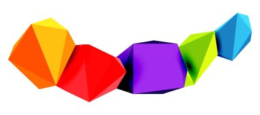 Soyut düşük polyester taş tasarımı. Geometrik 3d vektör tasarım ögesi