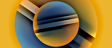 Parlak metal parlayan daireler geometrik arka plan. Asgari soyut kompozisyon. Duvar kağıdı, bayrak, arkaplan, kart, kitap illüstrasyonu için vektör illüstrasyonu, iniş sayfası