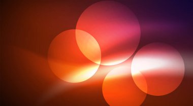 Parlak Işık Neon Baloncuk Çemberleri. Duvar kağıdı, bayrak, arkaplan, kart, kitap illüstrasyonu için vektör illüstrasyonu, iniş sayfası