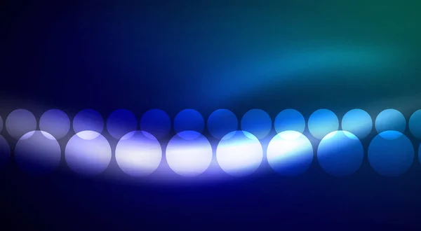 Lumière Brillante Neon Bubble Circles Illustration Vectorielle Pour Papier Peint — Image vectorielle