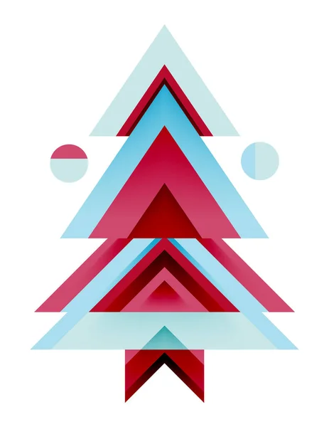 Albero Natale Triangoli Geometrici Astratti Concetto Capodanno — Vettoriale Stock