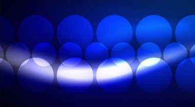 Parlak Işık Neon Baloncuk Çemberleri. Duvar kağıdı, bayrak, arkaplan, kart, kitap illüstrasyonu için vektör illüstrasyonu, iniş sayfası