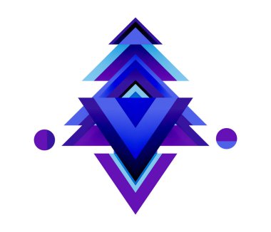Noel ağacı. Yeni yıl kavramının soyut geometrik üçgenleri