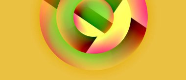 Parlak metal parlayan daireler geometrik arka plan. Asgari soyut kompozisyon. Duvar kağıdı, bayrak, arkaplan, kart, kitap illüstrasyonu için vektör illüstrasyonu, iniş sayfası