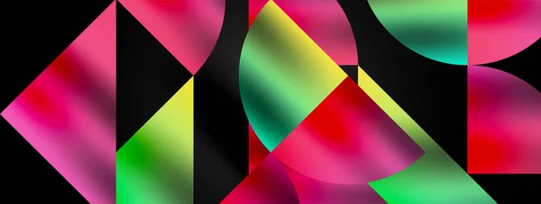 Umělecké Uspořádání Trojúhelníků Čar Kruhových Prvků Fascinujícím Geometrickém Mozaikovém Obrazci — Stockový vektor