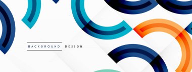 Çemberler, ızgara desenli soyut bir arka planda düzenlenir ve çeşitli renklerin gölgeleri de dahil olmak üzere farklı renk aralıklarına sahiptir. Duvar kağıdı, afiş, sunum, arkaplan şablonu