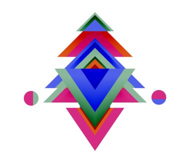 Noel ağacı. Yeni yıl kavramının soyut geometrik üçgenleri