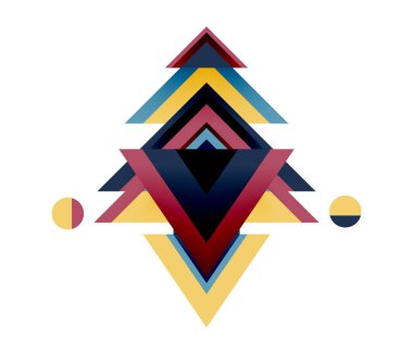 Noel ağacı. Yeni yıl kavramının soyut geometrik üçgenleri