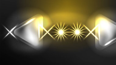 Dijital Neon Soyut Arkaplan, Üçgenler ve Işıklar Geometrik Tasarım Şablonu