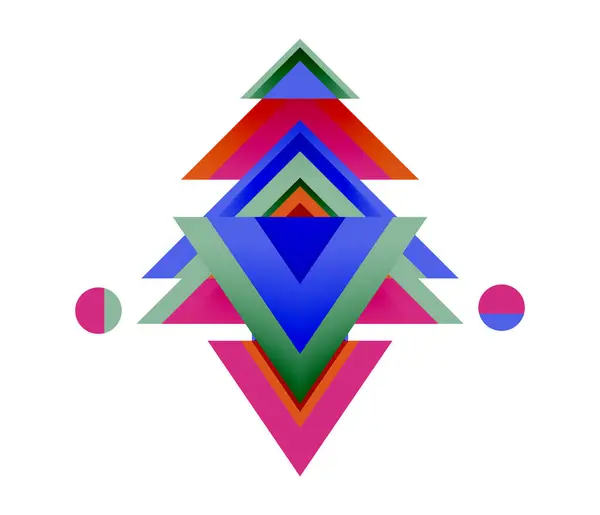圣诞树 几何三角形新年概念 — 图库矢量图片