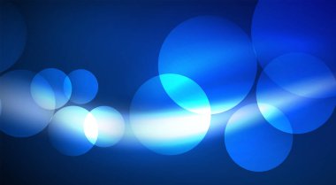 Parlak Işık Neon Baloncuk Çemberleri. Duvar kağıdı, bayrak, arkaplan, kart, kitap illüstrasyonu için vektör illüstrasyonu, iniş sayfası