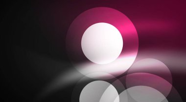 Parlak Işık Neon Baloncuk Çemberleri. Duvar kağıdı, bayrak, arkaplan, kart, kitap illüstrasyonu için vektör illüstrasyonu, iniş sayfası