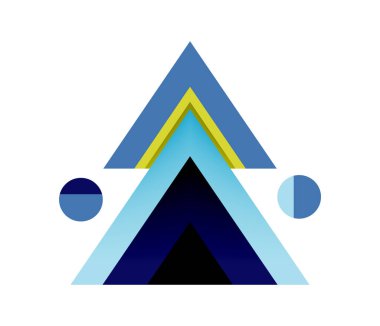 Noel ağacı. Yeni yıl kavramının soyut geometrik üçgenleri