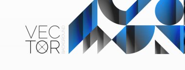 Dijital tasarımlar, sunumlar, web sitesi afişleri, sosyal medya paylaşımları için çok yönlülük ve görsel cazibe sağlayan, minimalist soyut tuval üzerinde geometrik biçimlerin Amalgamatasyonu