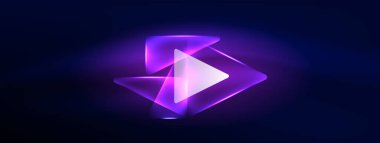 Geometrik arkaplanı hackleyen neon ışıkları, sanal gerçeklik veya yapay zeka konsepti, duvar kağıdı, pankart, sunum, arkaplan için siber punk geometrik şablon